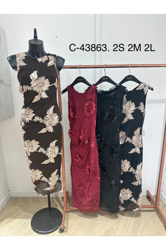 Robes longues Femme Beige COPPEROSE C-43863 #c Efashion Paris