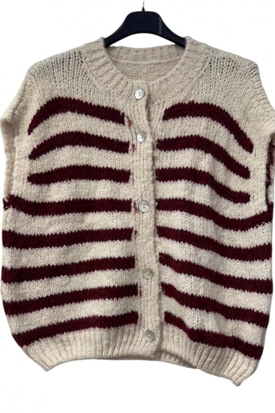 Cárdigans Mujer Burgundy KAIA K0491 Efashion Paris