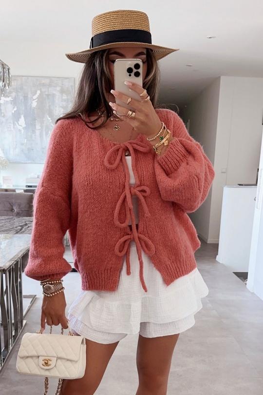 Cardigans Women Old pink KAIA 24618 Efashion Paris