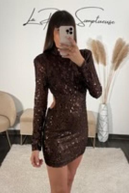 Robes courtes Femme Chocolat KAIA 54251 Efashion Paris