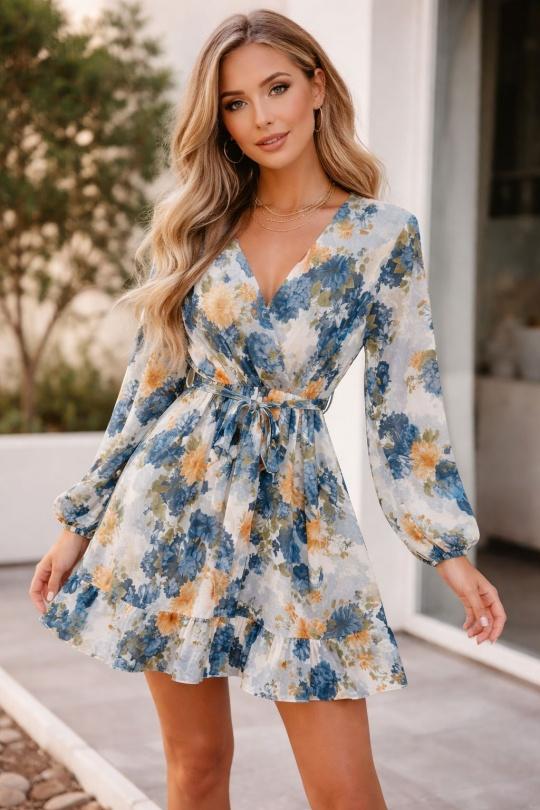 Robes courtes Femme Bleu KAIA 23860 Efashion Paris