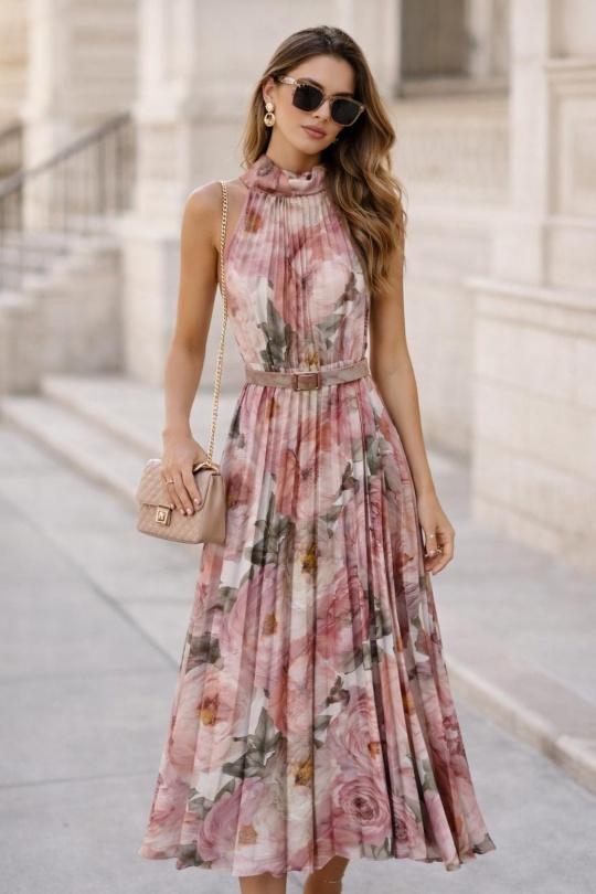 Robes longues Femme Rose KAIA 6702 Efashion Paris