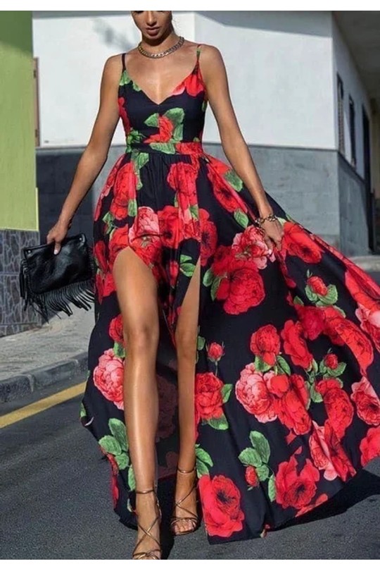 Robes longues Femme Imprimé KAIA 21982-F Efashion Paris