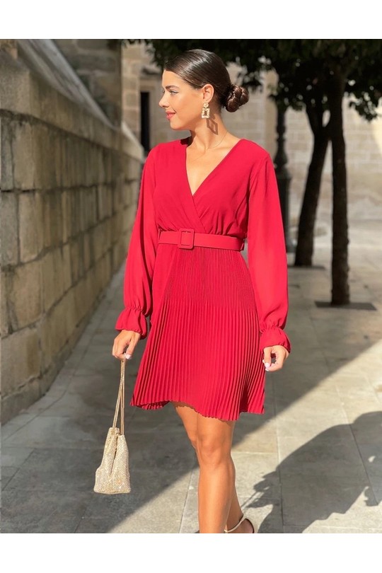 Robes courtes Femme Rouge foncé KAIA 29915 Efashion Paris