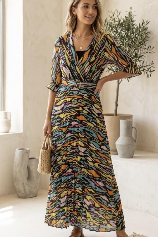 Robes longues Femme Imprimé KAIA J22127-CM Efashion Paris