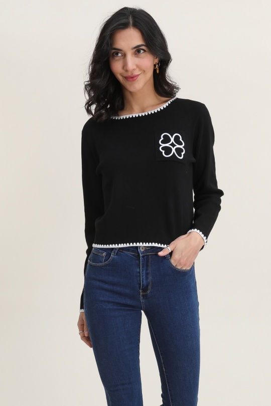 Jumpers Women Black white Vegas 8105 Efashion Paris