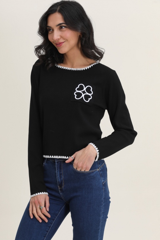 Jumpers Women Black white Vegas 8105 Efashion Paris
