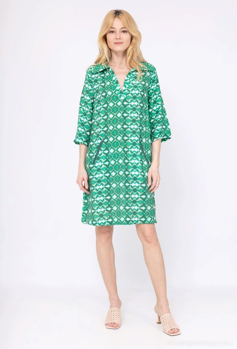Vestidos a media pierna Mujer Green Vegas 610030 #c Efashion Paris