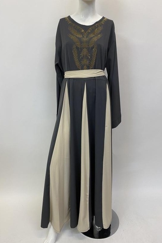 Abaya Femme Taupe ANGELOOK MC-R20113 Efashion Paris