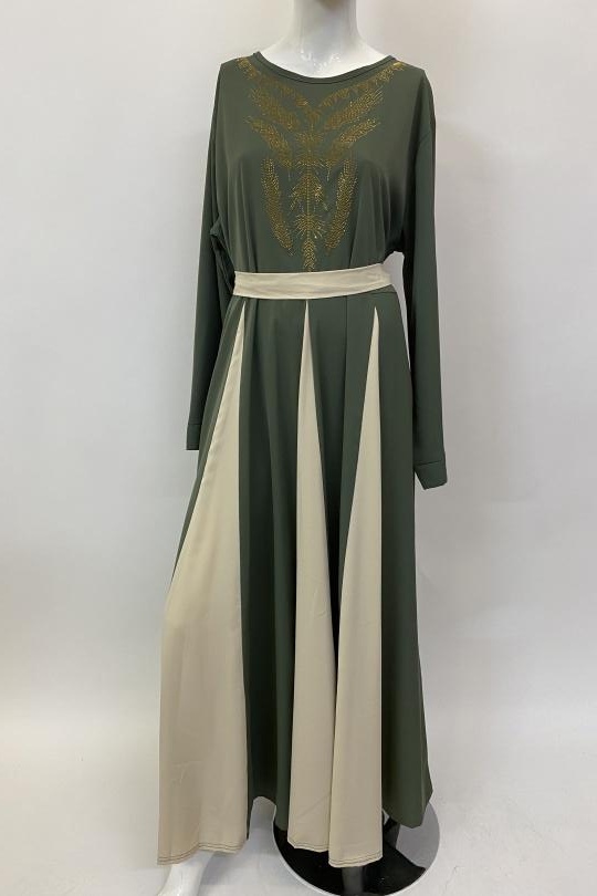 Abaya Femme Taupe ANGELOOK MC-R20113 Efashion Paris