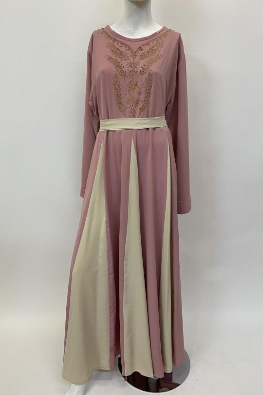 Abaya Femme Taupe ANGELOOK MC-R20113 Efashion Paris
