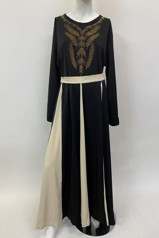 Abaya Femme Taupe ANGELOOK MC-R20113 Efashion Paris