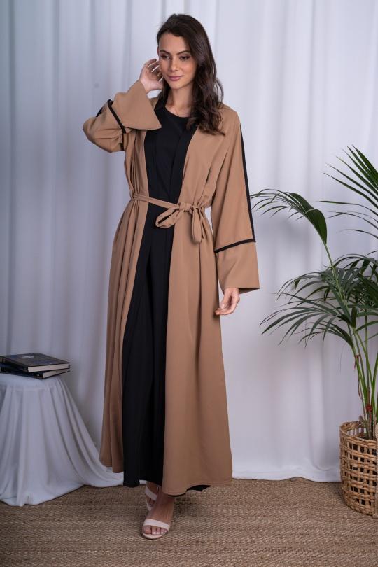 Abaya Femme Camel ANGELOOK MC-R20114 Efashion Paris