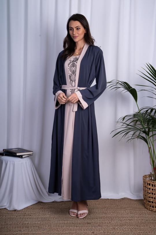 Abaya Femme Gris foncé ANGELOOK MC-R20116 Efashion Paris