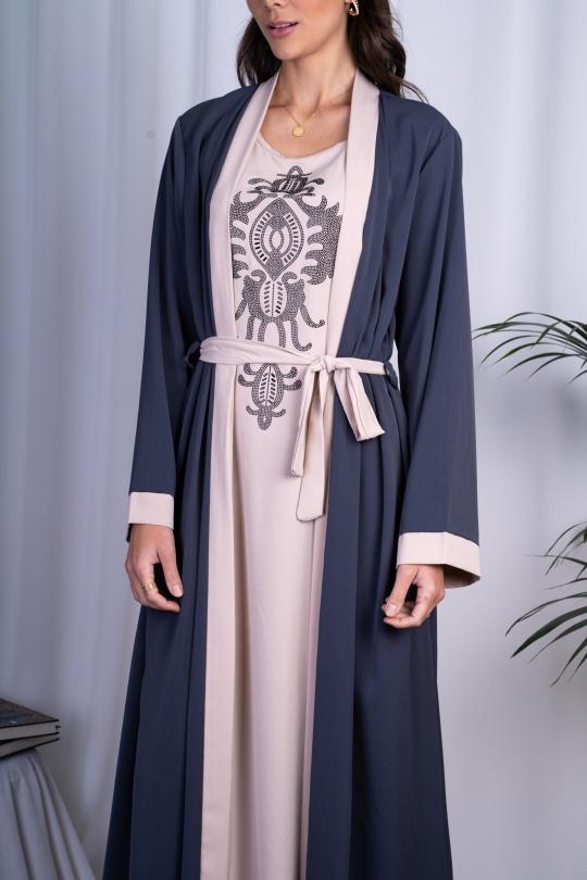 Abaya Femme Gris foncé ANGELOOK MC-R20116 Efashion Paris