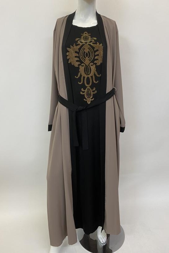 Abaya Femme Gris foncé ANGELOOK MC-R20116 Efashion Paris