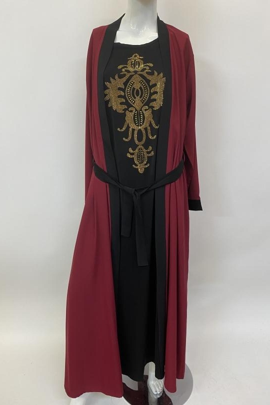 Abaya Femme Gris foncé ANGELOOK MC-R20116 Efashion Paris