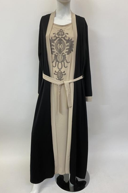 Abaya Femme Gris foncé ANGELOOK MC-R20116 Efashion Paris