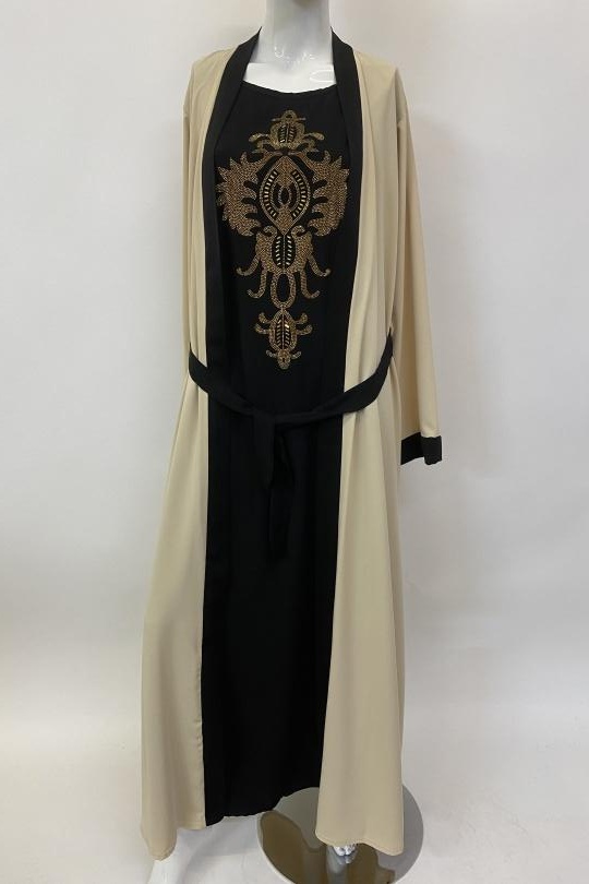 Abaya Femme Gris foncé ANGELOOK MC-R20116 Efashion Paris