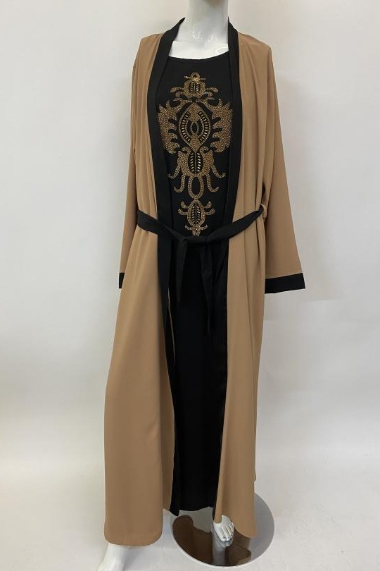 Abaya Femme Gris foncé ANGELOOK MC-R20116 Efashion Paris
