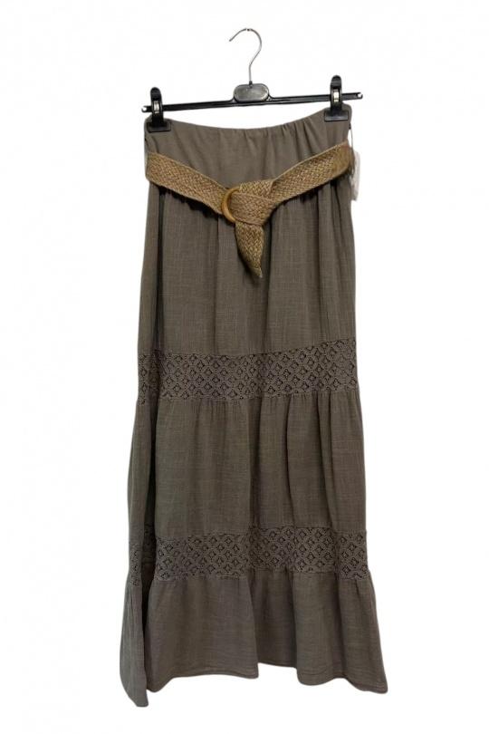 Jupes Femme Taupe ANGELOOK SLV-J5313 Efashion Paris