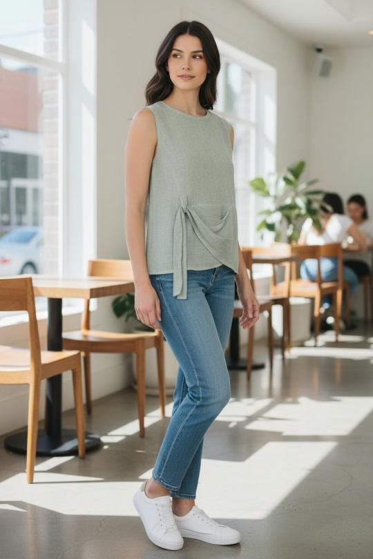 Tops Femme Vert canard ANGELOOK LEL-T5684 Efashion Paris