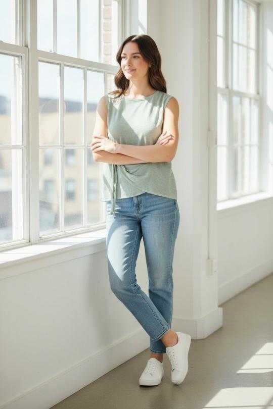 Tops Femme Vert canard ANGELOOK LEL-T5684 Efashion Paris