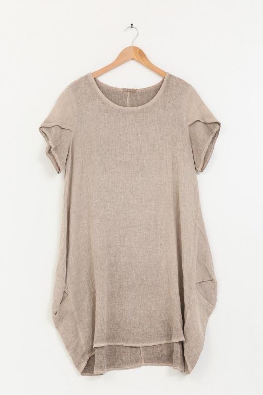 Robes mi-longues Femme Beige ANGELOOK LEL-R10337 Efashion Paris