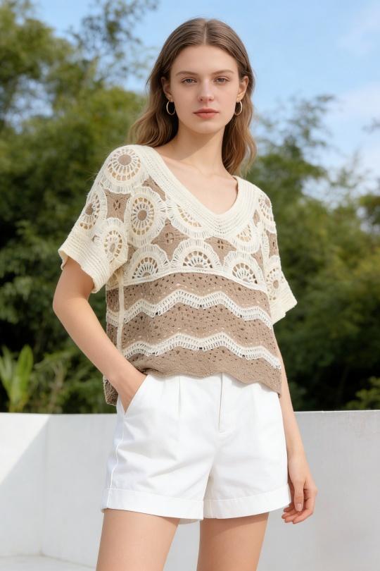 Top Donna Sky blue ANGELOOK SLV-T8919 Efashion Paris