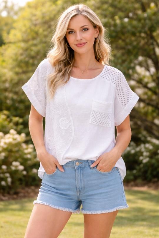 Top Donna Sky blue ANGELOOK SLV-T26067 Efashion Paris