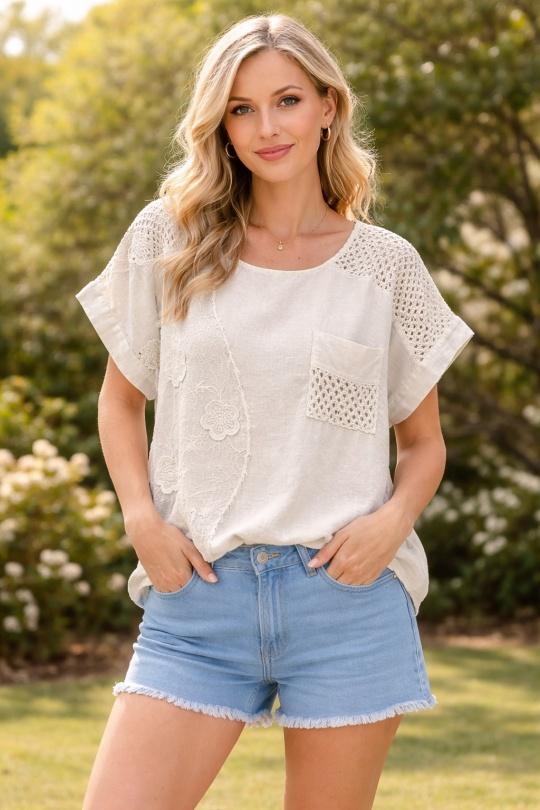 Top Donna Sky blue ANGELOOK SLV-T26067 Efashion Paris