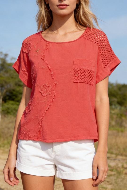 Top Donna Sky blue ANGELOOK SLV-T26067 Efashion Paris