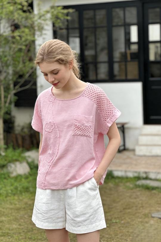 Top Donna Sky blue ANGELOOK SLV-T26067 Efashion Paris