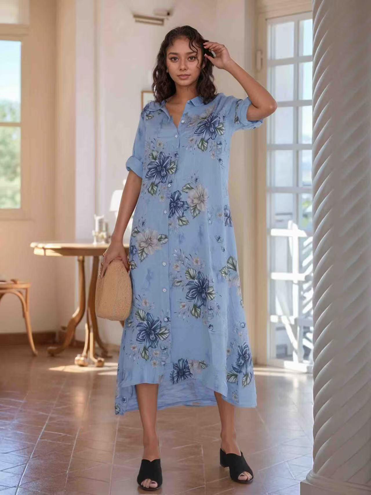 Robes longues Femme Bleu ANGELOOK LEL-R6560L #c Efashion Paris