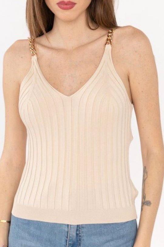 Canotte Donna Beige Luc-ce 22050 Efashion Paris