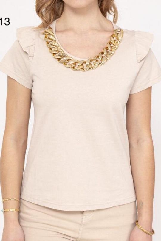 T-shirts Femme Beige Luc-ce 913 Efashion Paris