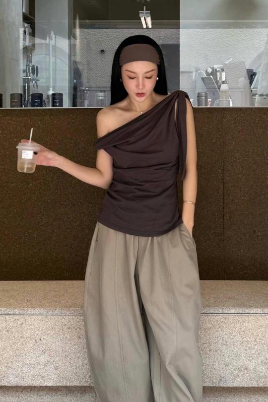 Tops Mujer Dark grey Luc-ce TP1865 Efashion Paris