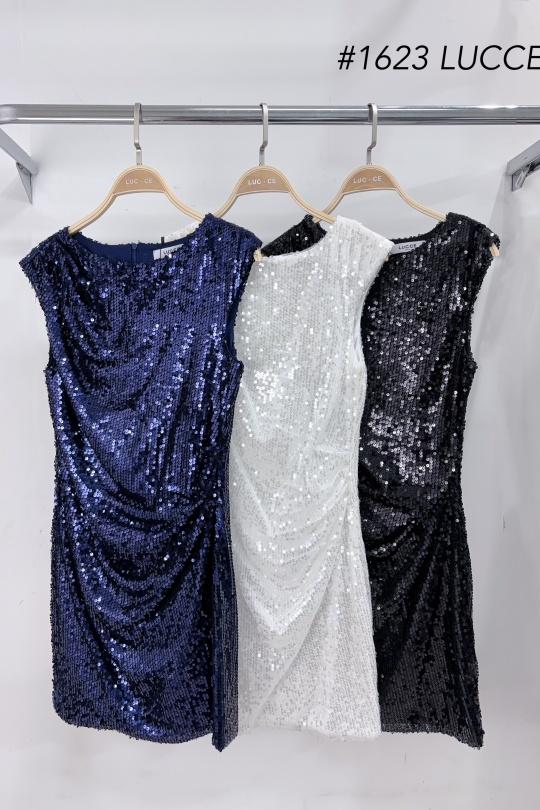 Robes courtes Femme Bleu marine Luc-ce RO1623 Efashion Paris