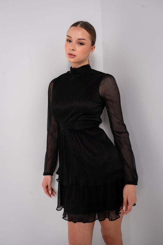Robes courtes Femme Noir Luc-ce RO1624 Efashion Paris