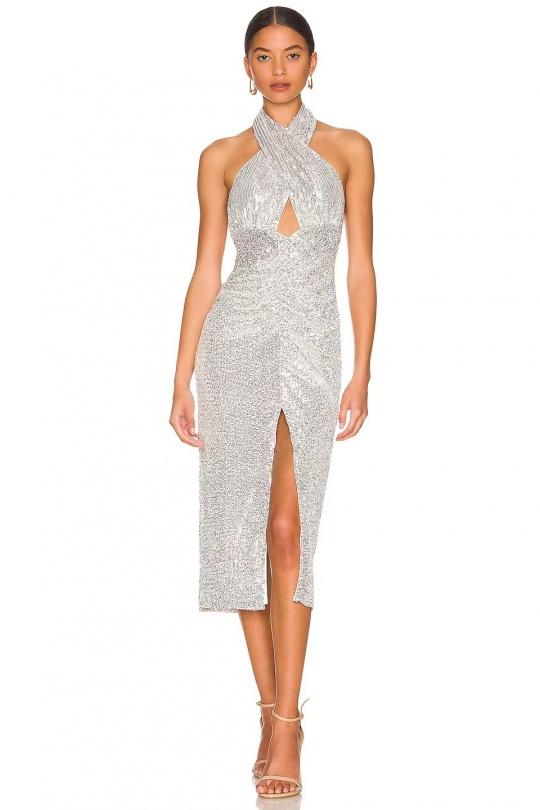 Robes mi-longues Femme Noir Luc-ce RO1413 Efashion Paris