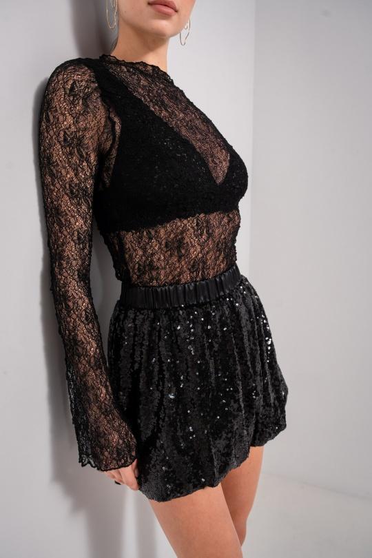 Jupes Femme Noir Luc-ce JU1680 Efashion Paris