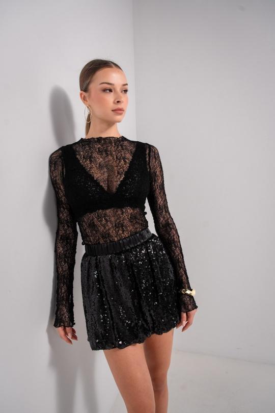 Jupes Femme Noir Luc-ce JU1680 Efashion Paris