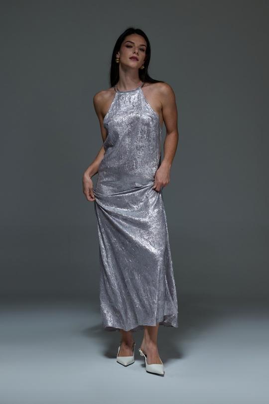 Maxi dresses Women Silver Luc-ce RO1587 Efashion Paris