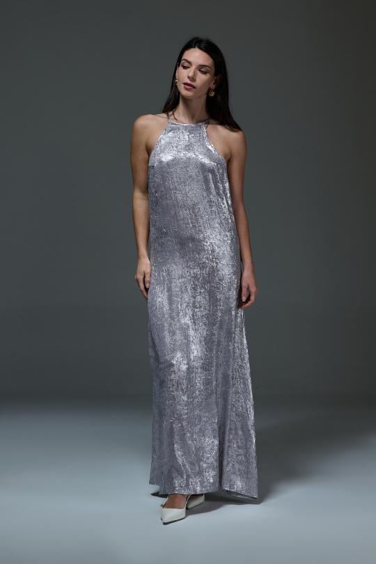 Robes longues Femme Argent Luc-ce RO1587 Efashion Paris