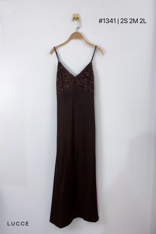 Robes longues Femme Chocolat Luc-ce RO1341 Efashion Paris