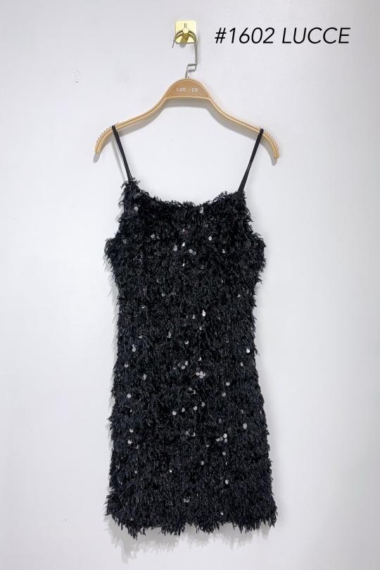 Robes courtes Femme Noir Luc-ce RO1602 Efashion Paris