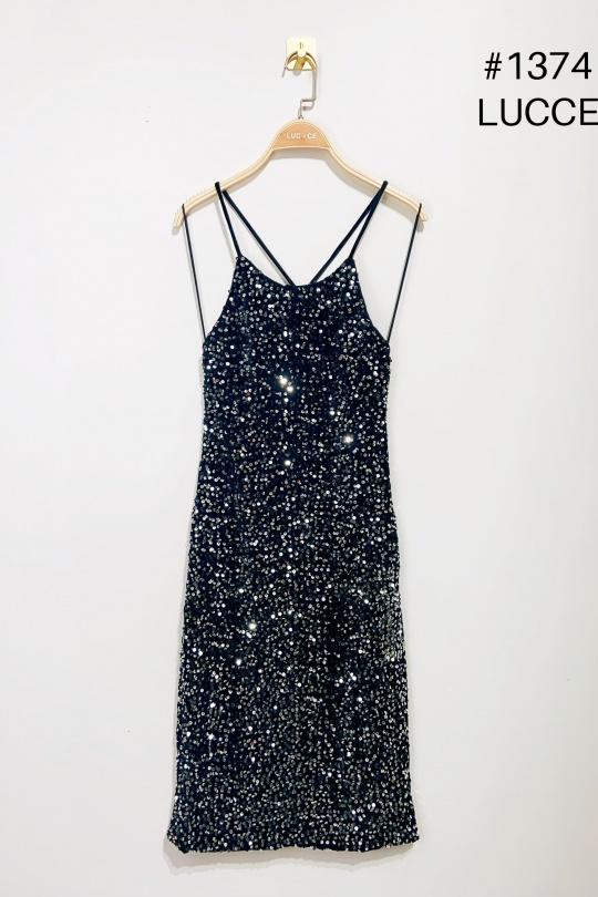 Robes mi-longues Femme Or Luc-ce RO1374 Efashion Paris