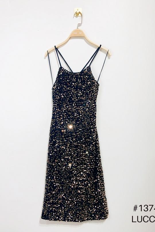 Robes mi-longues Femme Or Luc-ce RO1374 Efashion Paris