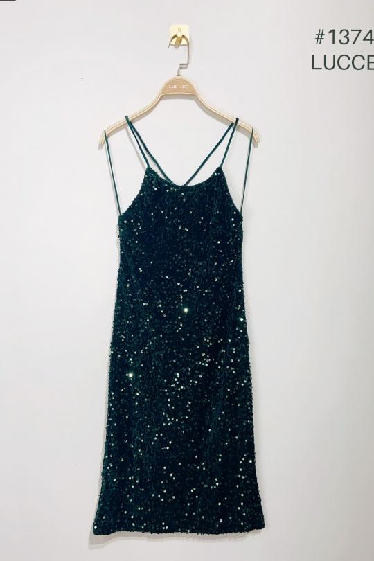 Robes mi-longues Femme Or Luc-ce RO1374 Efashion Paris