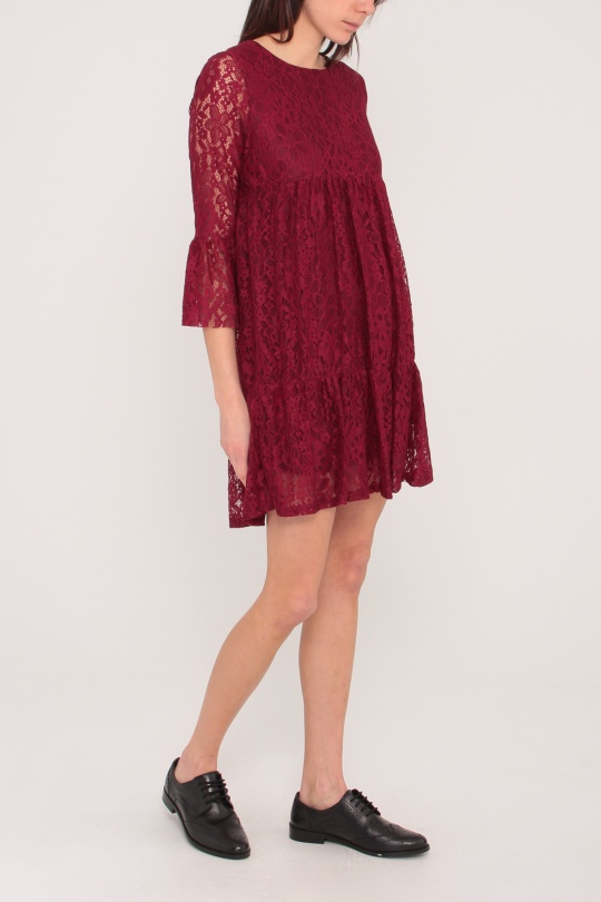 Robes courtes Femme Moutarde ROY LYS 3584 Efashion Paris